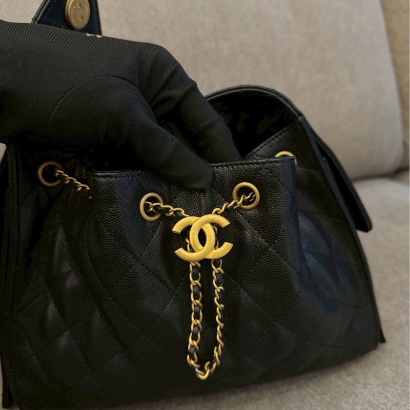 香奈兒25bag小號黑金-1