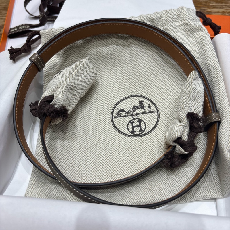 Hermes Kelly 18腰帶大象灰銀扣-8