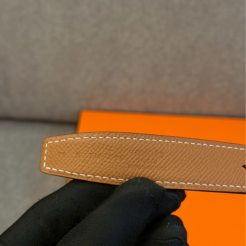 愛馬仕雙面銀扣皮帶-2