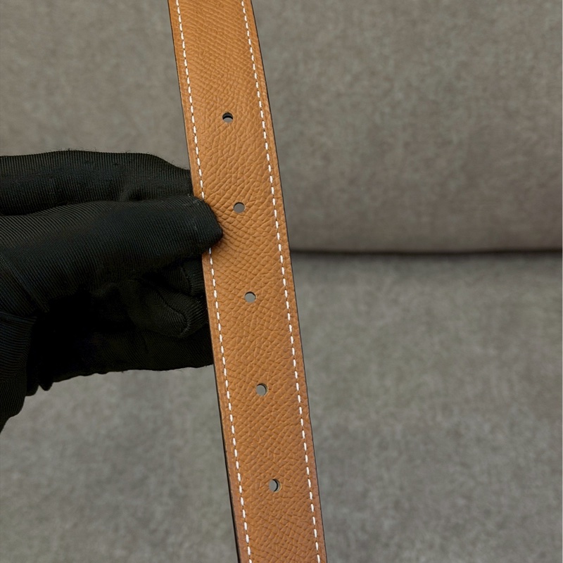 愛馬仕雙面銀扣皮帶-3