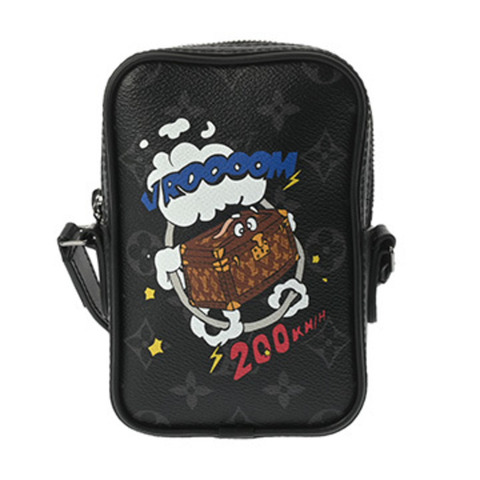 路易威登 (LOUIS VUITTON) Monogram Eclipse Danube PPM Trunk Print 黑色 M45928 男士帆布肩背包 A 級二手 Ginzo