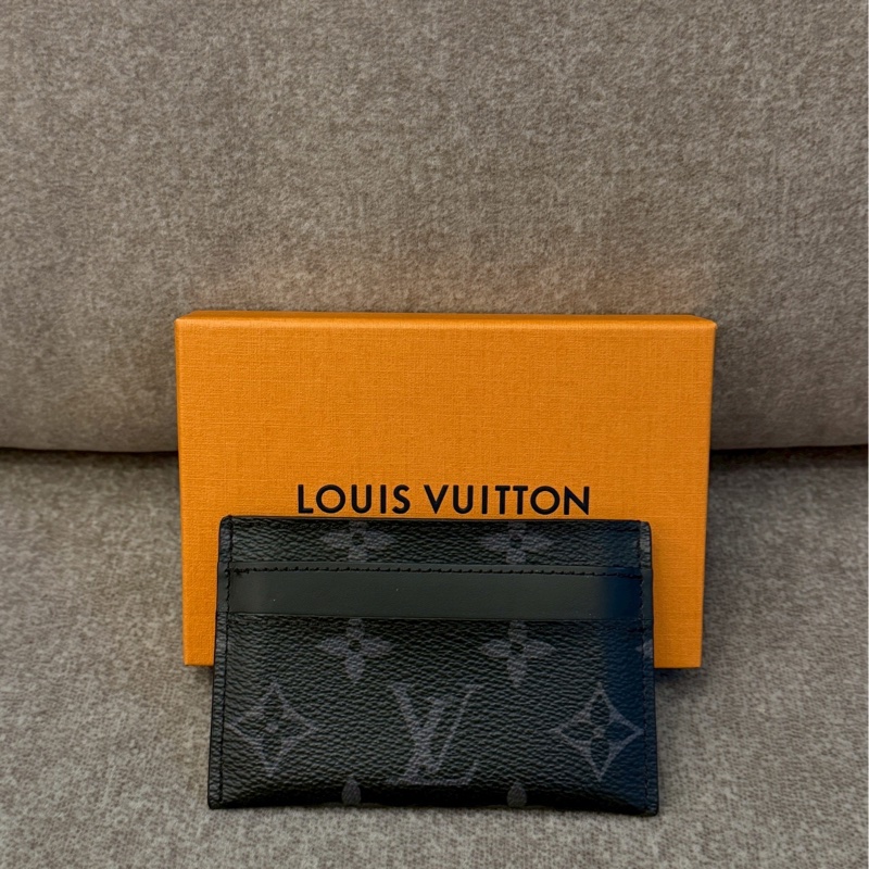 LV黑老花雙面卡夾-0