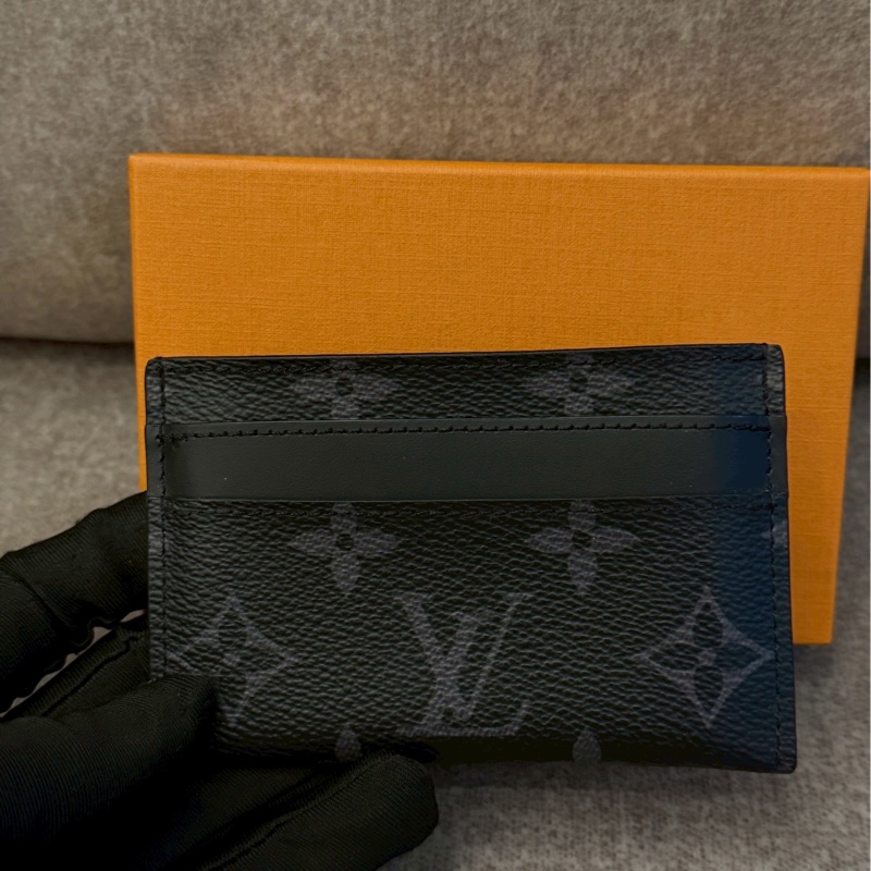 LV黑老花雙面卡夾-1
