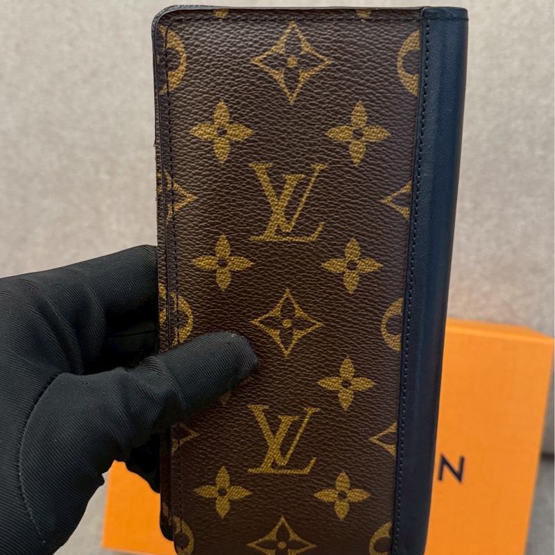 LV雙色老花拼接長夾-2
