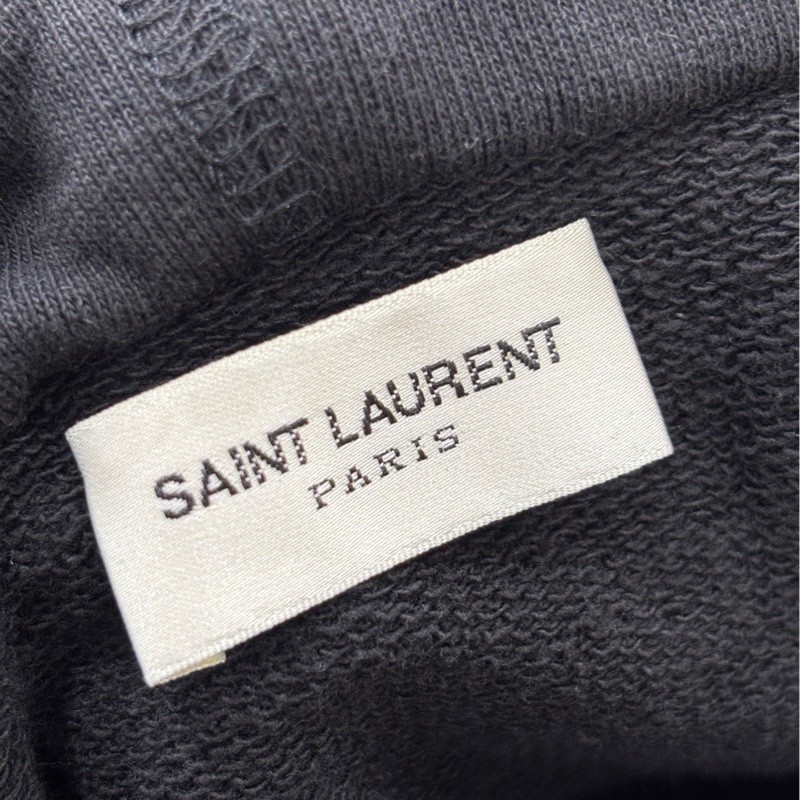 YSL /Saint Laurent聖羅蘭閃粉Logo水洗帽衫衛衣 S碼-2