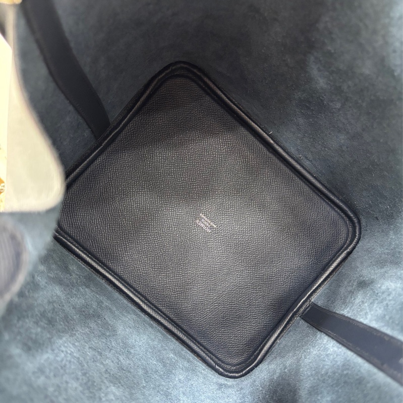 Hermes picotin 22靛藍色菜籃子編織手柄epsom皮C刻19年購證 full set-3