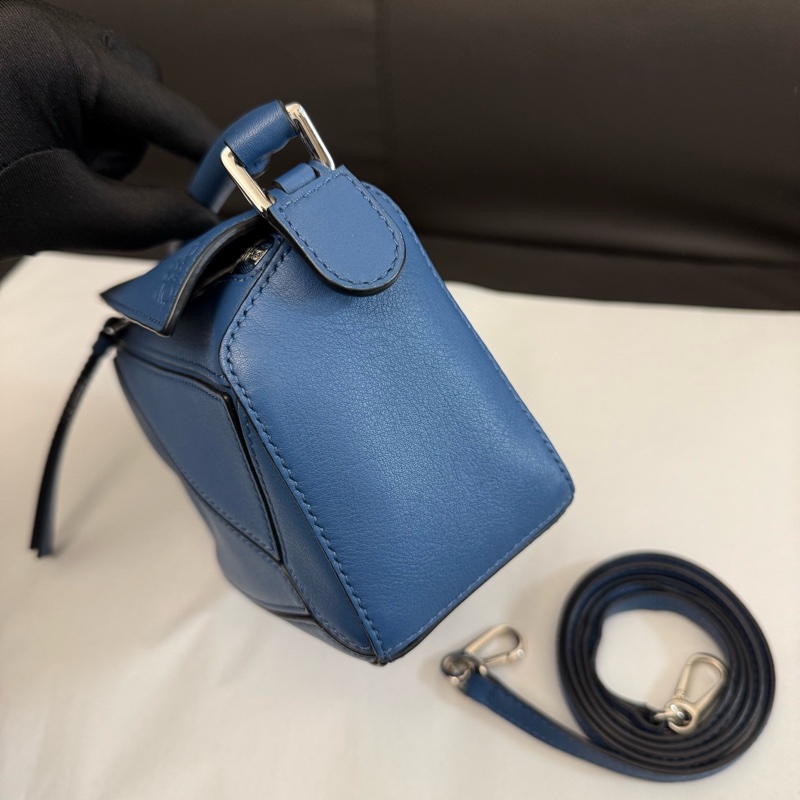 Loewe 羅意威藍色mini迷你puzzle幾何包手提單肩斜挎包 尺寸18-2
