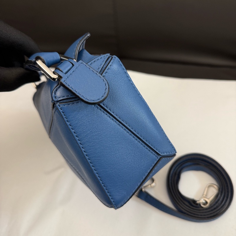 Loewe 羅意威藍色mini迷你puzzle幾何包手提單肩斜挎包 尺寸18-3
