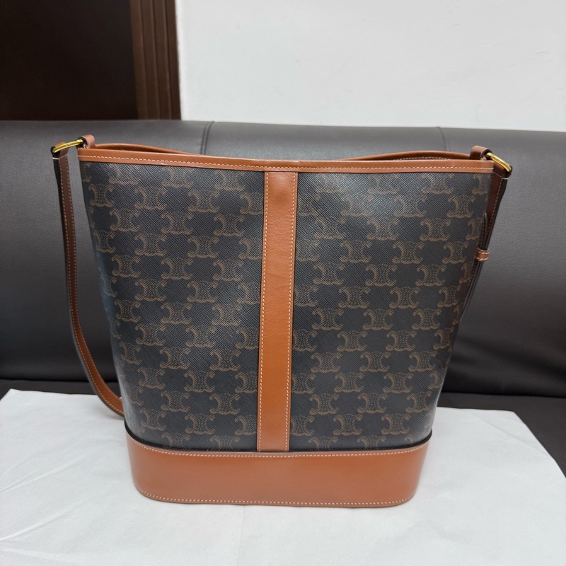 賽琳/Celine 思琳老花中號水桶包 單肩斜挎包 尺寸:33 x 27 x 17cm-0