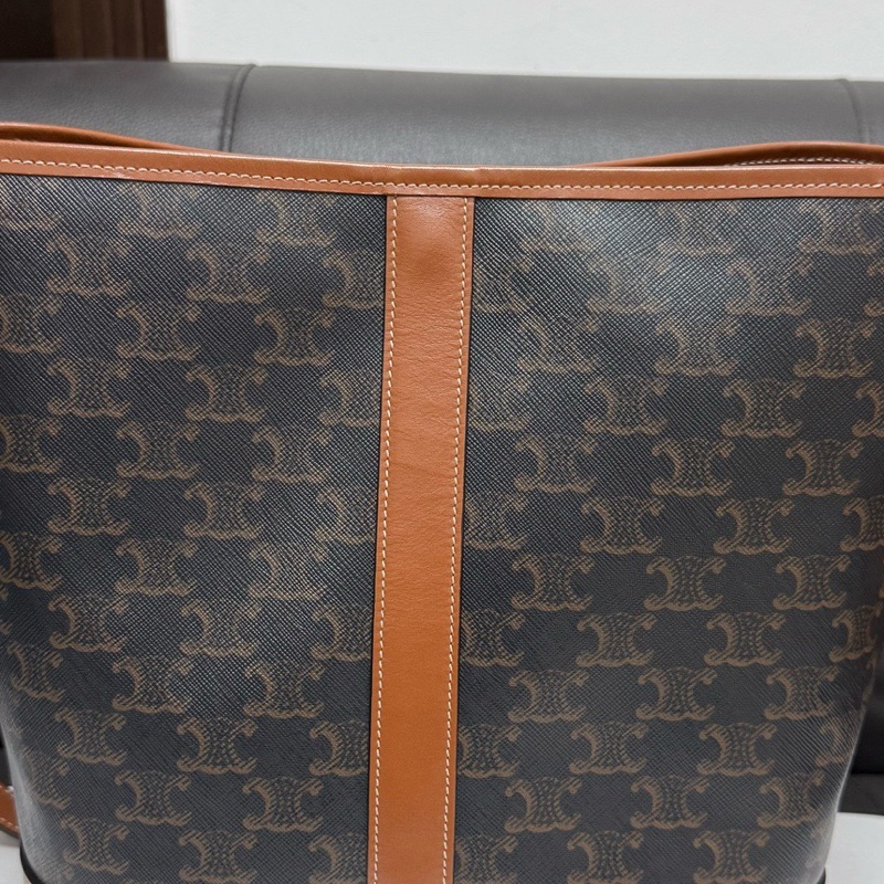 賽琳/Celine 思琳老花中號水桶包 單肩斜挎包 尺寸:33 x 27 x 17cm-9