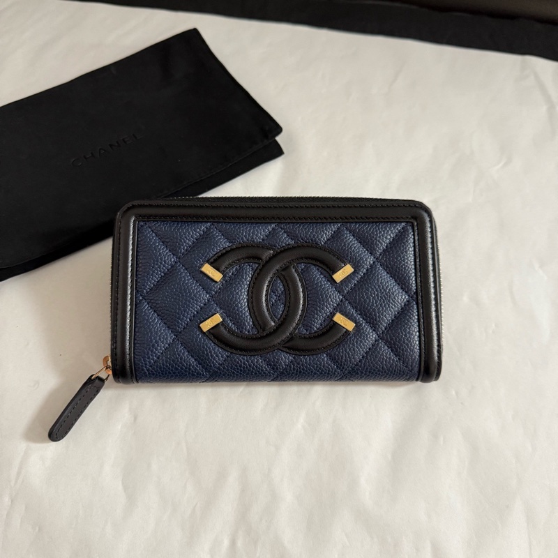 幾乎全新 Chanel 香奈兒 卡包 零錢包 附件:塵袋-1