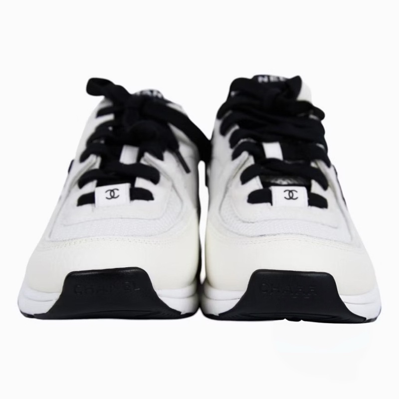 Chanel經典黑白香奈兒雙C大logo 熊貓球鞋-2