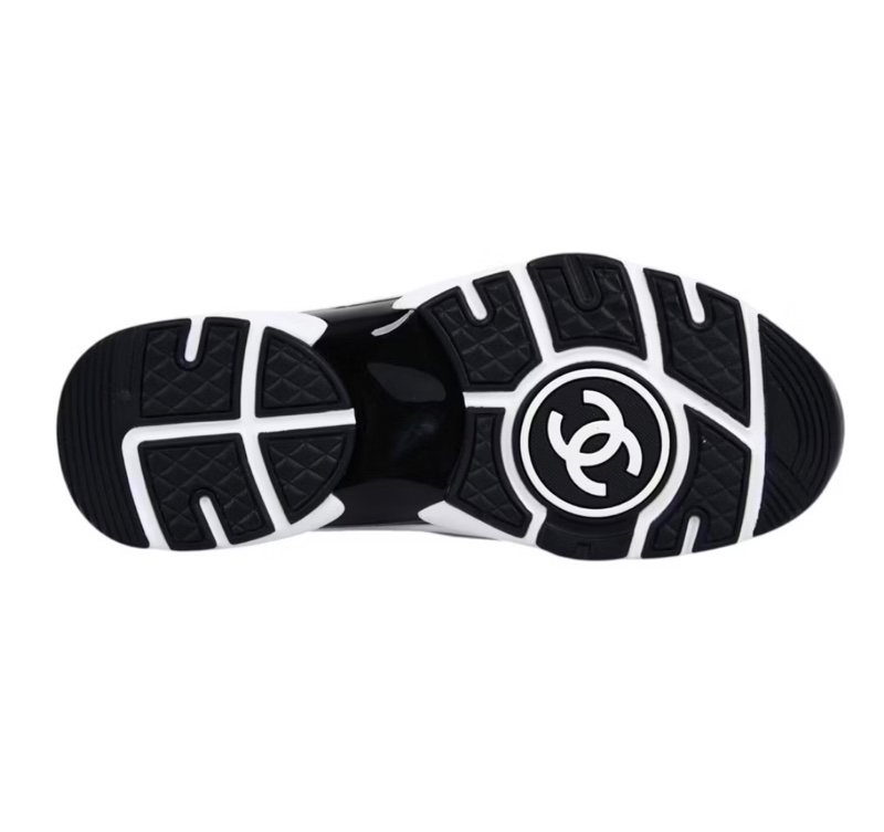 Chanel經典黑白香奈兒雙C大logo 熊貓球鞋-4