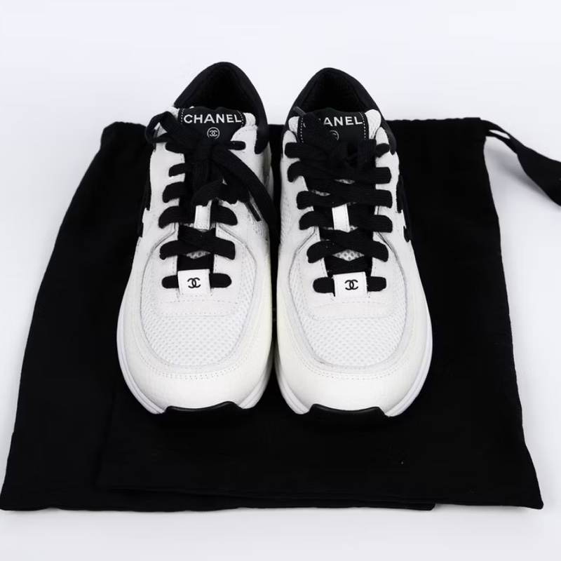 Chanel經典黑白香奈兒雙C大logo 熊貓球鞋-7