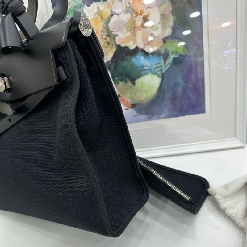 Hermes 愛馬仕 herbag 31 黑銀 T刻-3