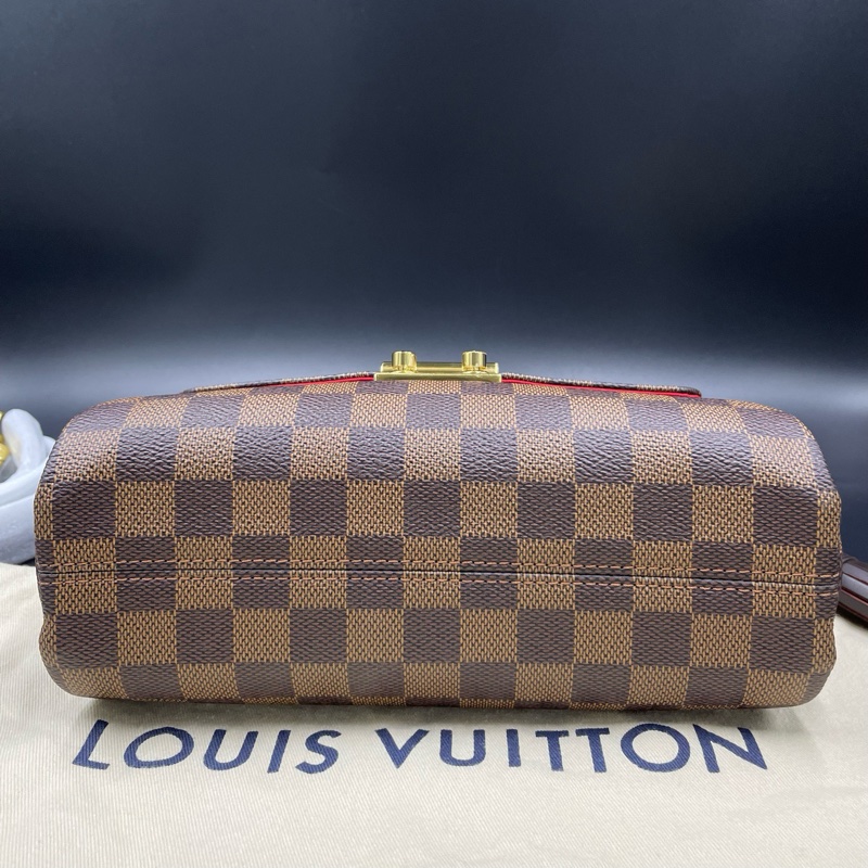 路易威登/Lv棕棋盤格流蘇斜挎包S-lock鎖扣 23*16 17年芯片-3