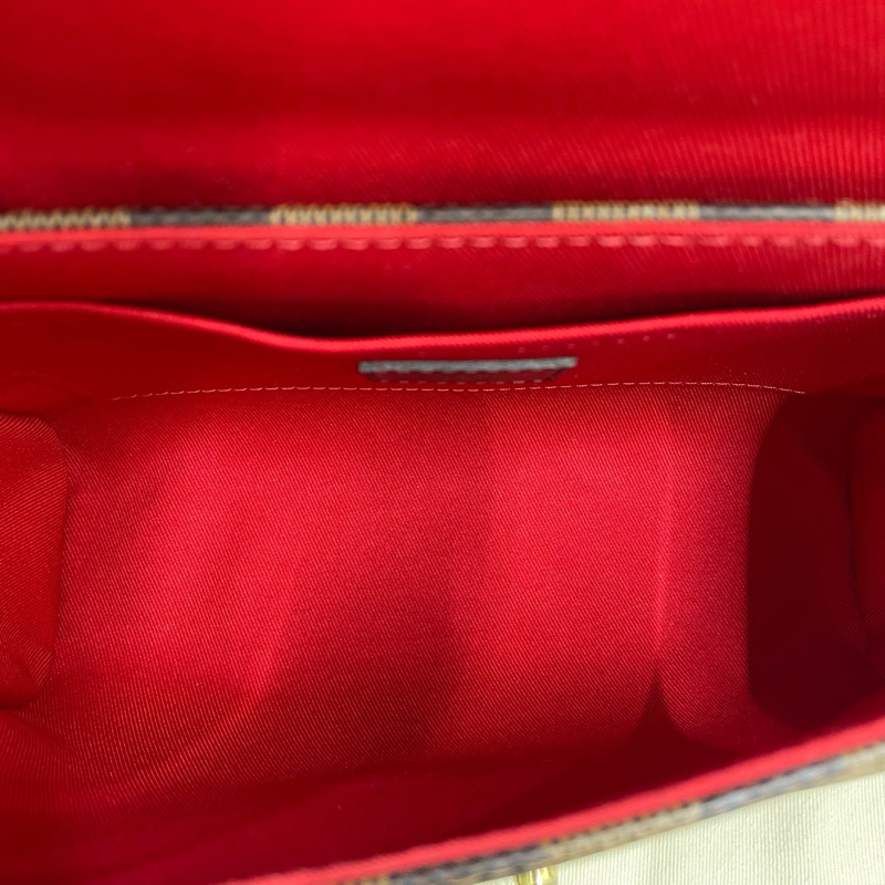 路易威登/Lv棕棋盤格流蘇斜挎包S-lock鎖扣 23*16 17年芯片-8