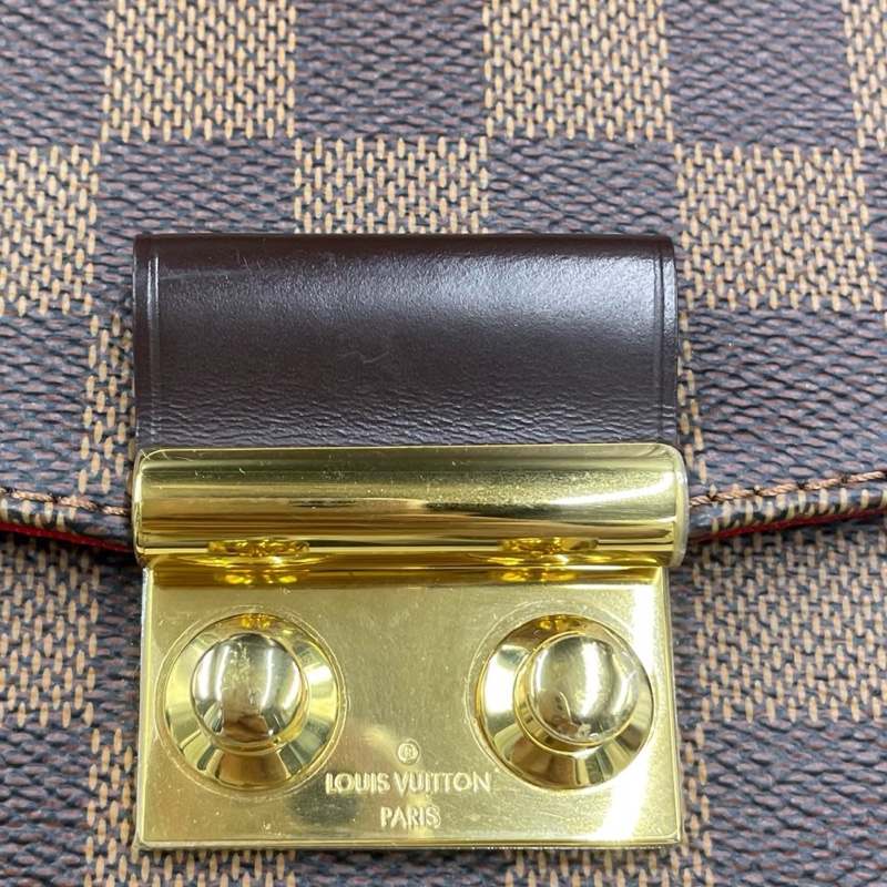 路易威登/Lv棕棋盤格流蘇斜挎包S-lock鎖扣 23*16 17年芯片-9
