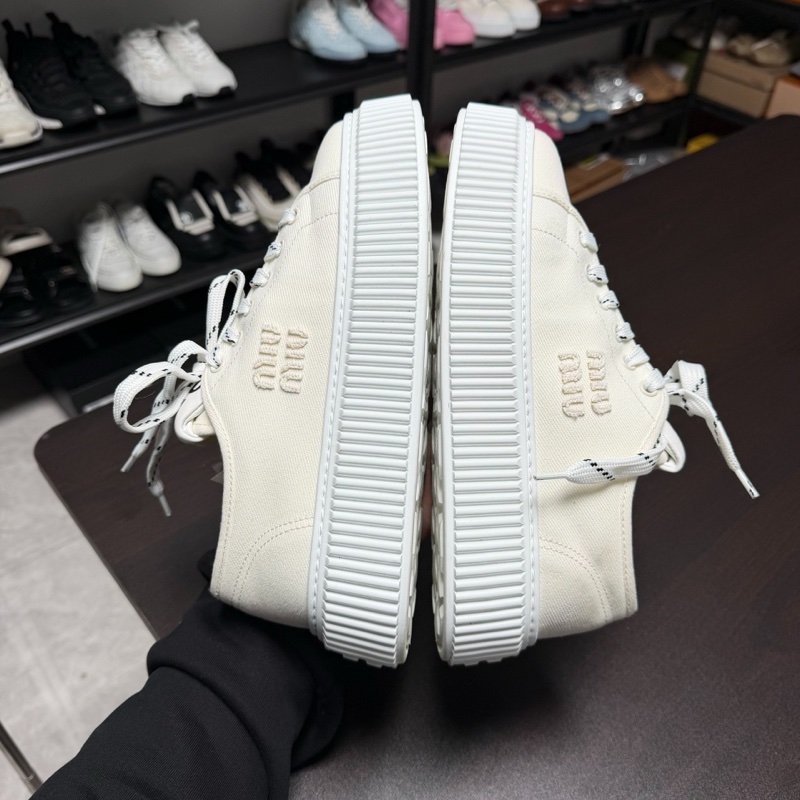 Miumiu繆繆 25s厚底新款餅乾鞋 白色 39碼-4