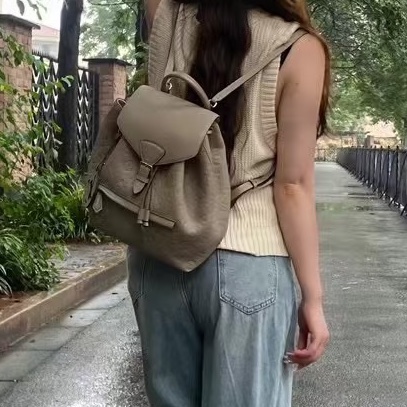 🦣Louis Vuitton路易威登 Montsouris 🐘大象灰牛皮壓紋後背包雙肩包-4