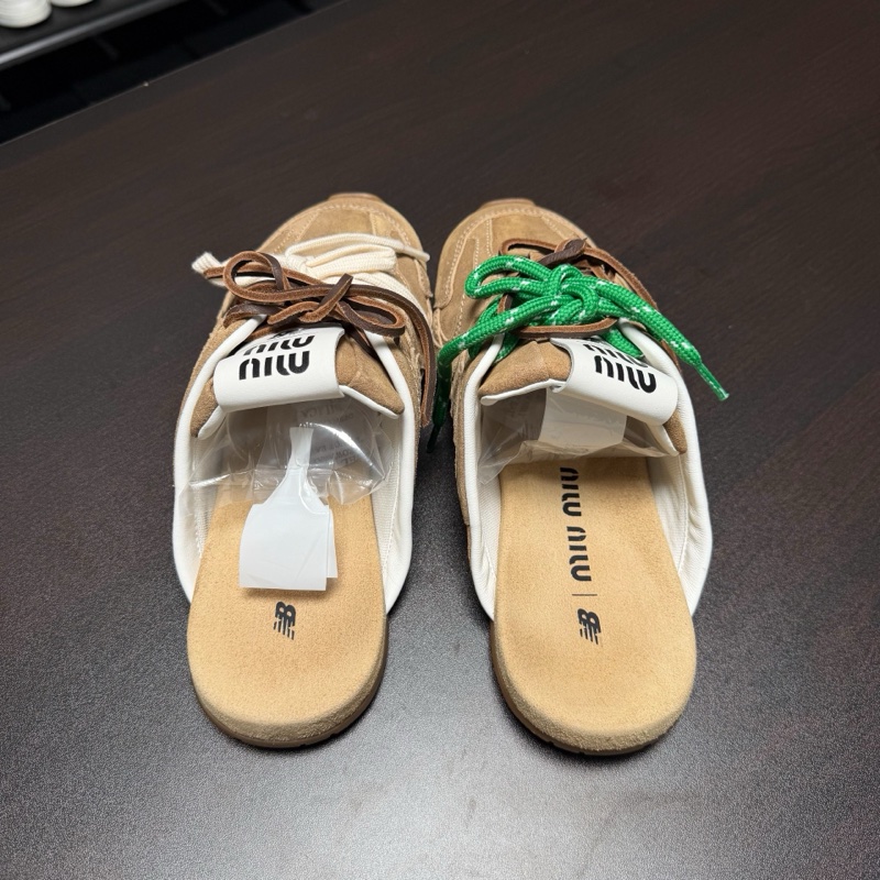 Miumiu nb繆繆聯名 半拖系列 卡其色 36碼-2