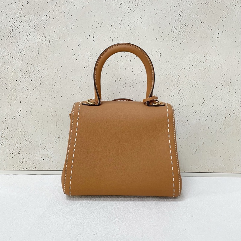 Delvaux mini brilliant 焦糖白線-1