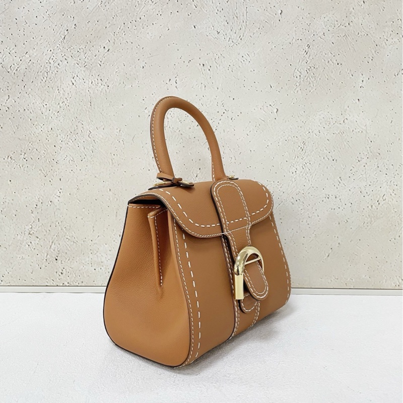 Delvaux mini brilliant 焦糖白線-2