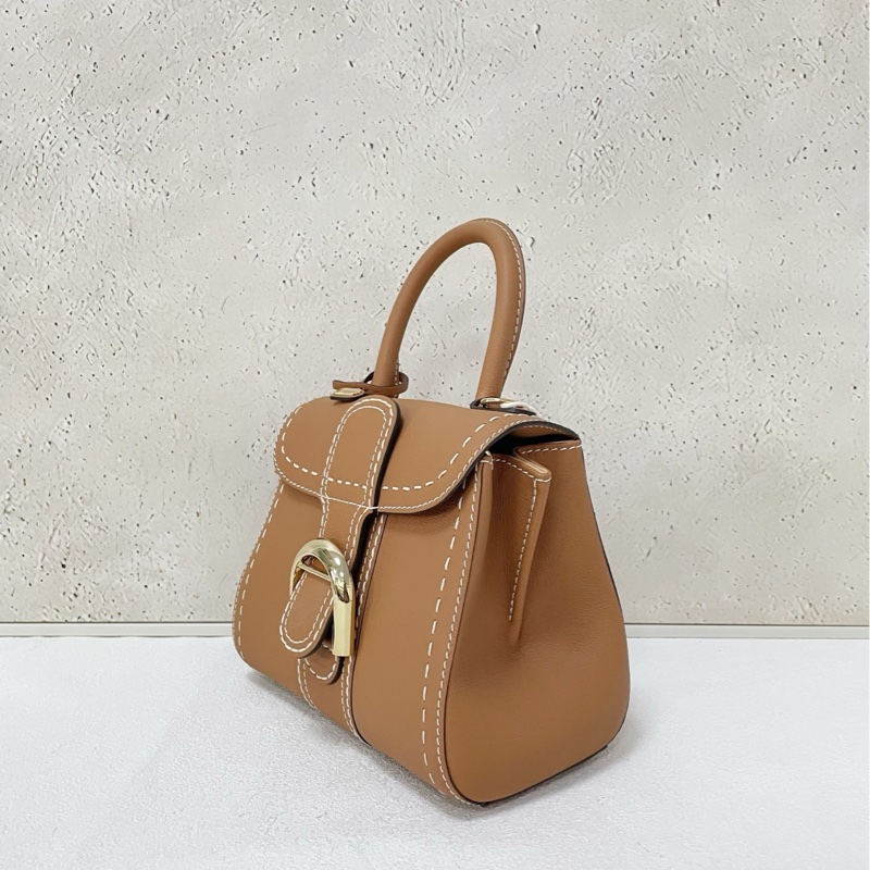 Delvaux mini brilliant 焦糖白線-3