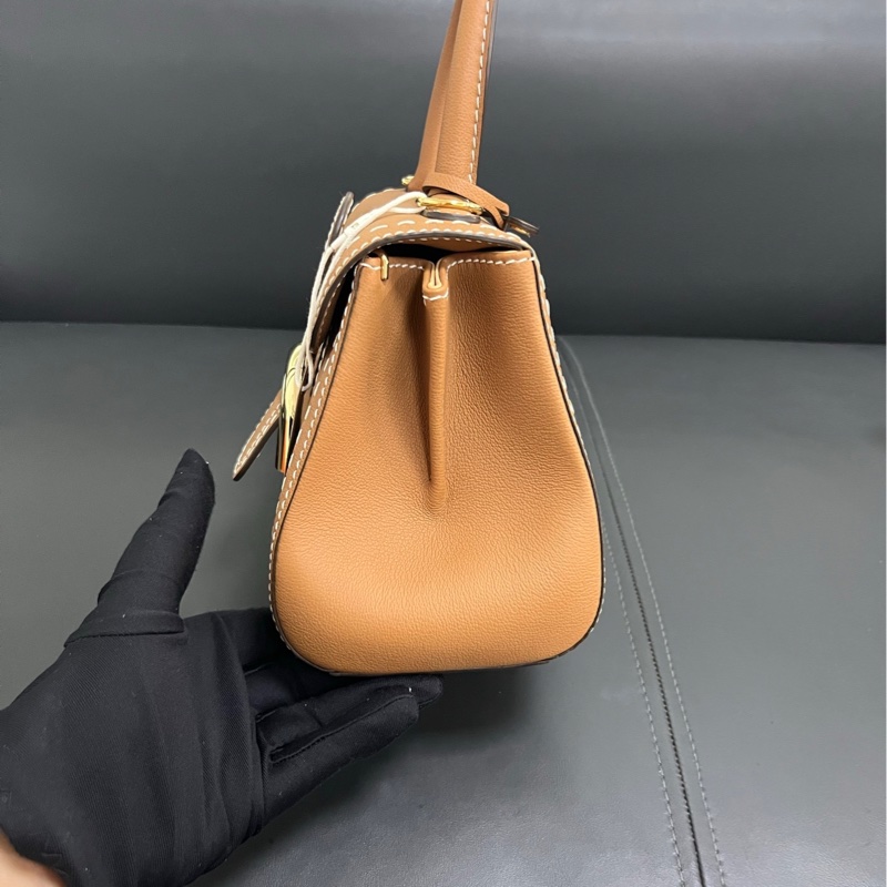 Delvaux mini brilliant 焦糖白線-8