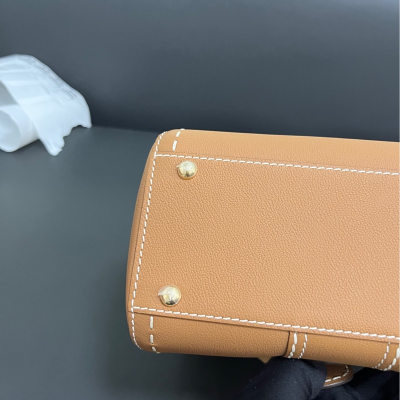 Delvaux mini brilliant 焦糖白線-16