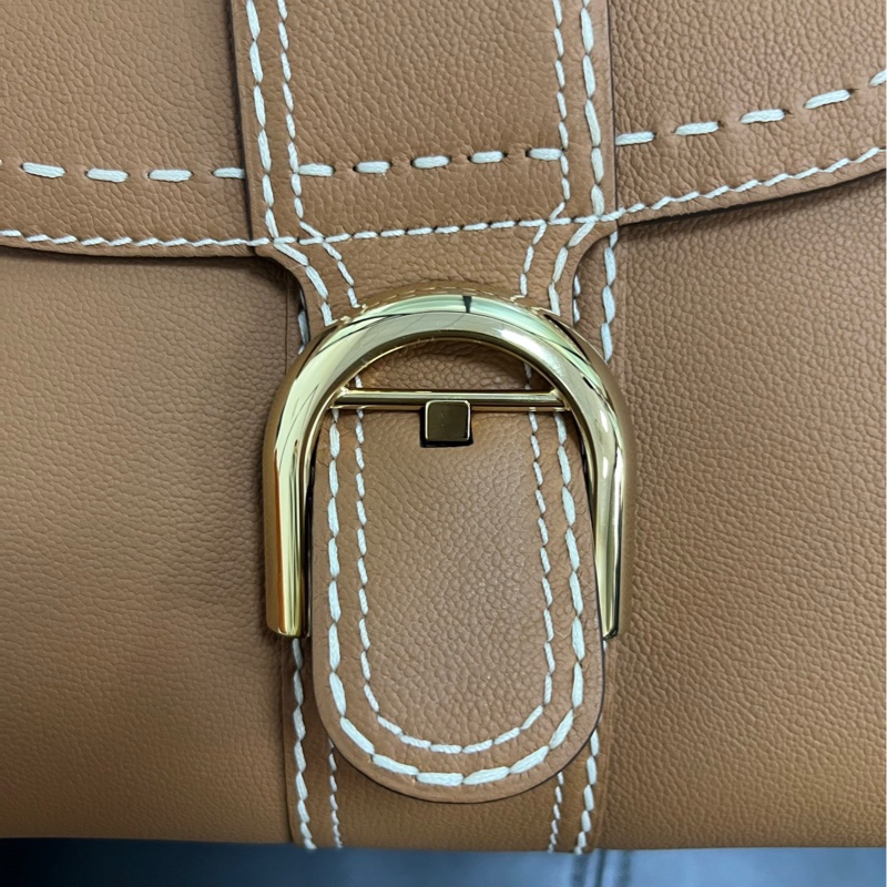 Delvaux mini brilliant 焦糖白線-19