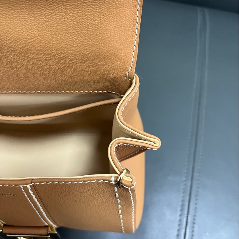Delvaux mini brilliant 焦糖白線-22
