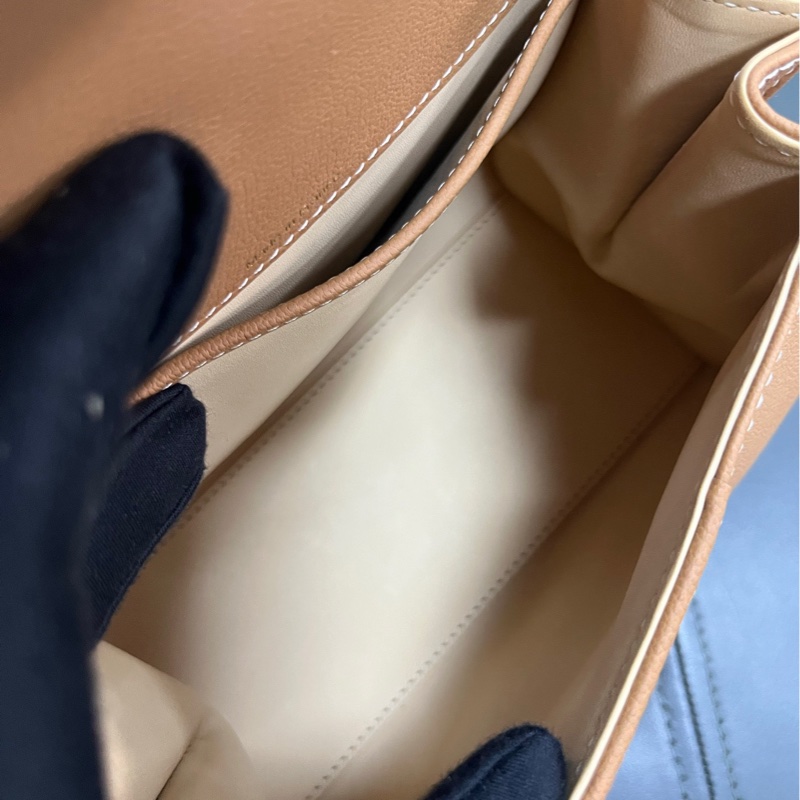 Delvaux mini brilliant 焦糖白線-24