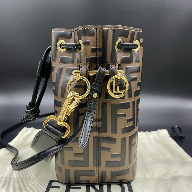 芬迪/Fendi老花水桶手提斜挎包 12*18 Mon Tresor迷你水桶手袋-4