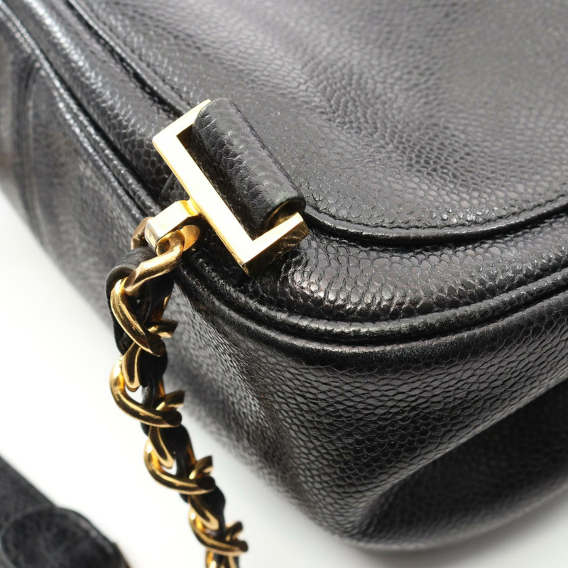 香奈兒 COCO Mark 雙肩包,黑色小牛皮,二手,女士款,金色五金-7