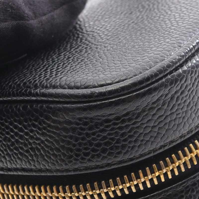 香奈兒 COCO 標誌手提包，粒面小牛皮，黑色，金色五金，二手，女士 CC-5