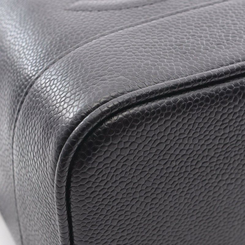 香奈兒 COCO 標誌手提包，粒面小牛皮，黑色，金色五金，二手，女士 CC-6