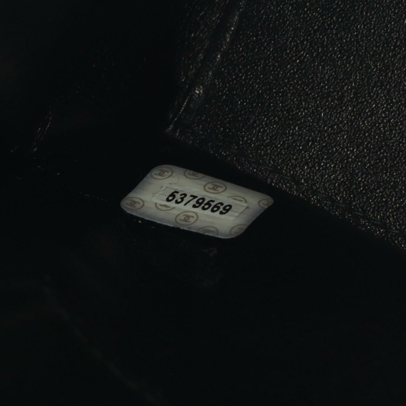 香奈兒黑色羊皮手提包，二手女款，金色五金配件-4