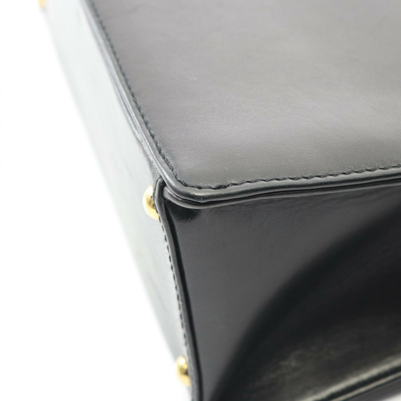 香奈兒黑色羊皮手提包，二手女款，金色五金配件-8