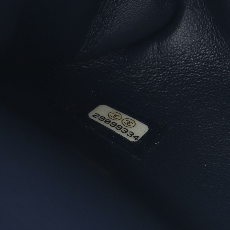 CHANEL Matelasse 31 RUE CAMBON 鏈條單肩斜背包皮革海軍藍 GHW CC-5