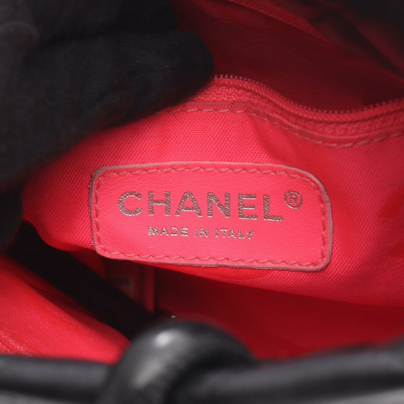 香奈兒 Cambon 系列小號手提包，黑色皮革，二手，女士 Coco CC-3