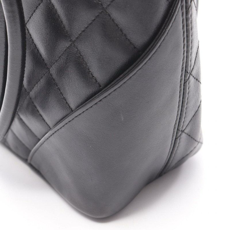 香奈兒 Cambon 系列小號手提包，黑色皮革，二手，女士 Coco CC-9