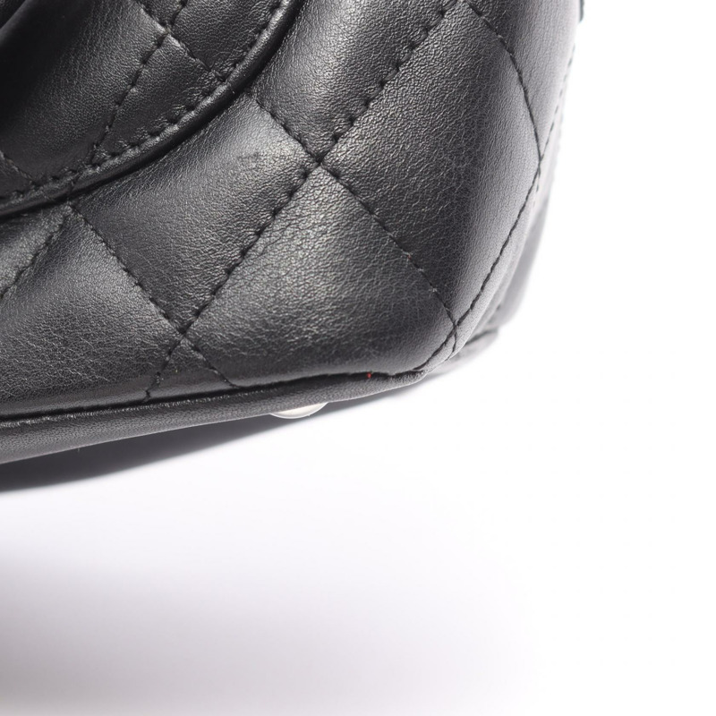 香奈兒 Cambon 系列小號手提包，黑色皮革，二手，女士 Coco CC-12