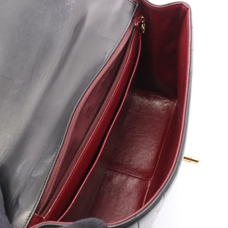 香奈兒 Mademoiselle 女士手提包,羊皮材質,黑色,金色五金,二手,Coco CC 標誌-2