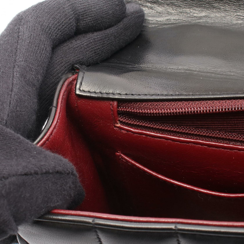 香奈兒 Mademoiselle 女士手提包,羊皮材質,黑色,金色五金,二手,Coco CC 標誌-5