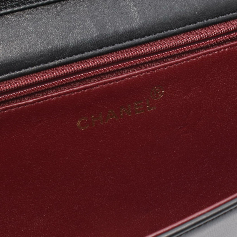 香奈兒 (CHANEL) 絎縫全翻蓋鏈條單肩包,羊皮材質,黑色,二手,女士 COCO-3