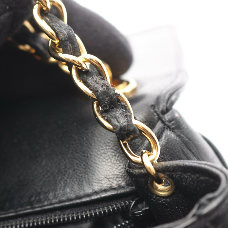 香奈兒 Jumbo COCO 標誌鏈條肩背包，羊皮材質，黑色，金色五金，二手，女士款 CC-9