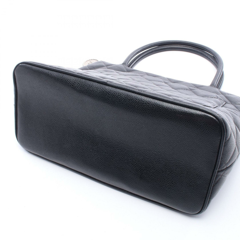 香奈兒 (CHANEL) Medallion Tote Shoulder Handbag A01804 皮革 黑色 SHW 二手 女士 CC-9