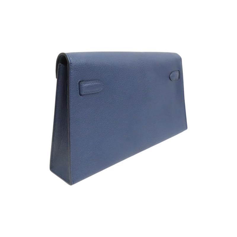 海軍藍 Chevre山羊皮 Kelly Elan 肩背包 B刻 金釦【HERMES 愛馬仕】-1