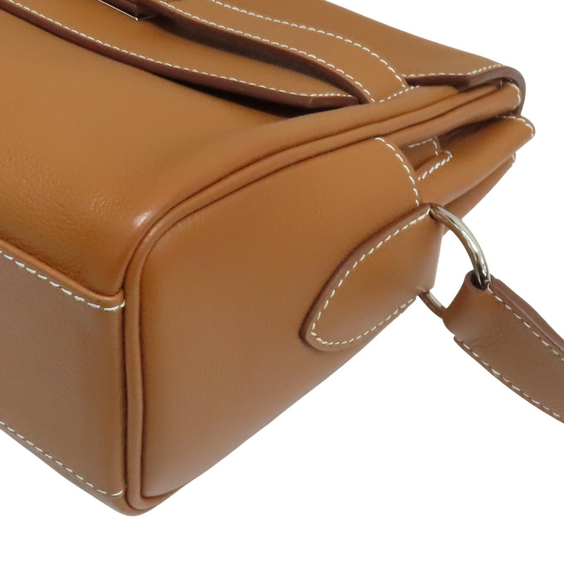 金棕色 Evercolor牛皮 Kelly Messenger PM 肩背包 W刻 銀釦【HERMES 愛馬仕】-10